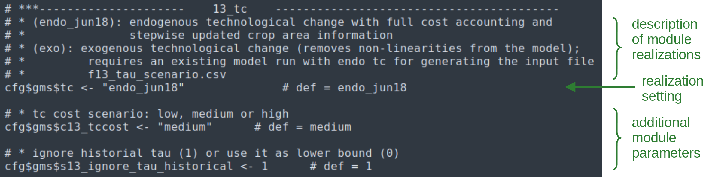 Example of a module section in the default.cfg file