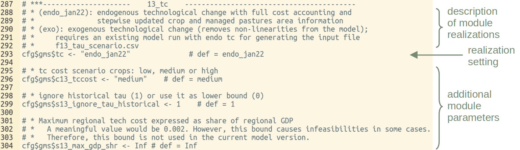 Example of a module section in the default.cfg file