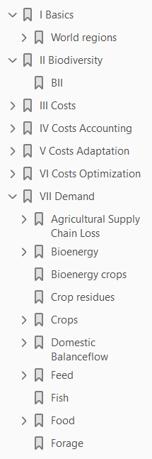 Table of contents of the validation pdf